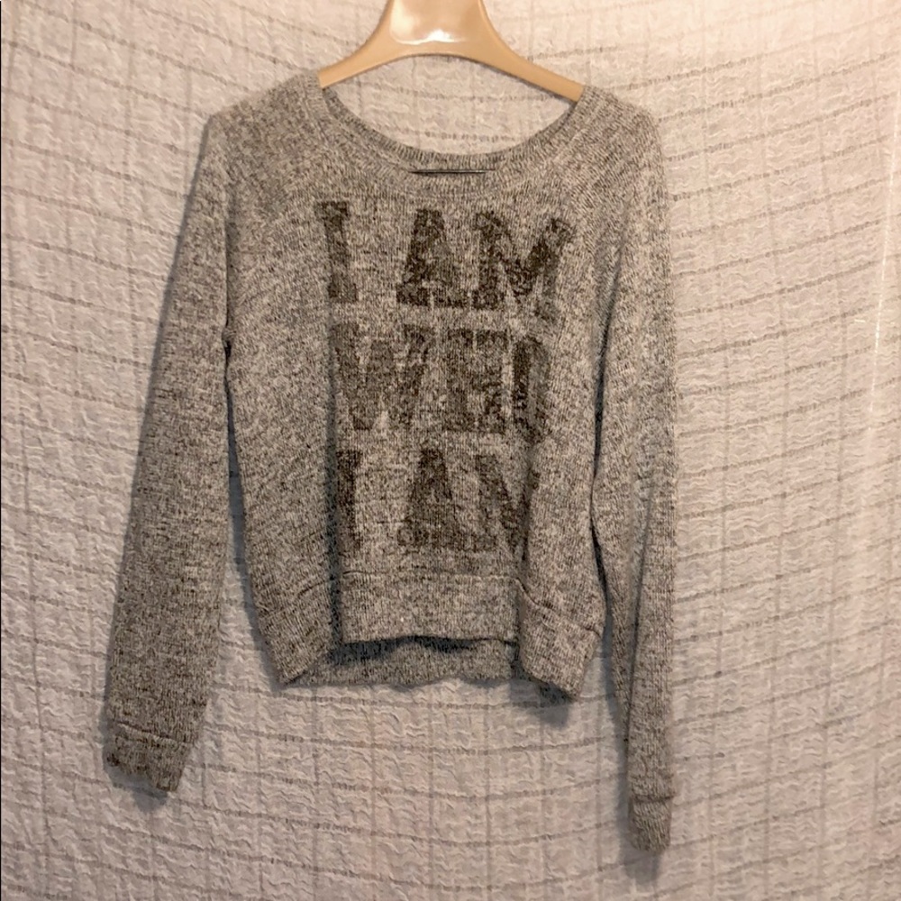 Stranded Lightweight pullover “I Am Who I Am”. XS